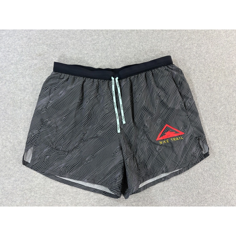 Nike Dri Fit Lined Trail Running Shorts (Men's XL) Black - 5"
